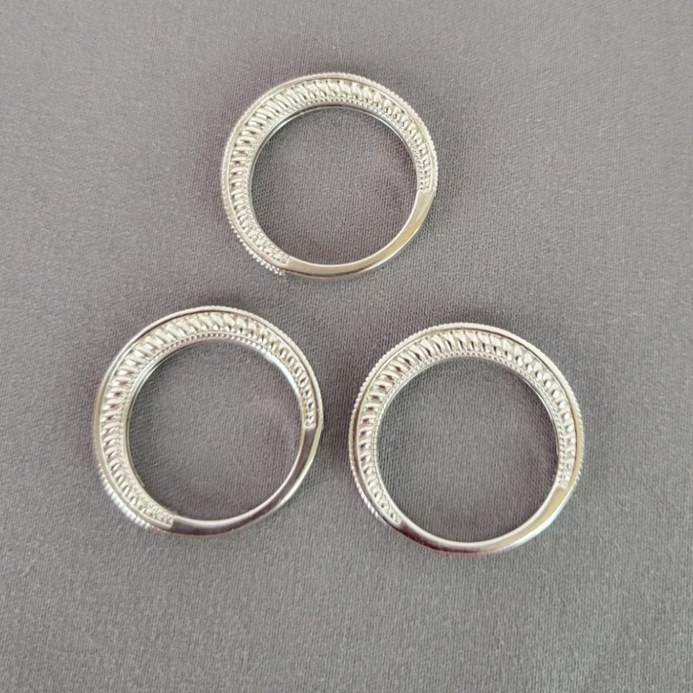 Set Of 3 Sparkling Silver & Multi Color Sapphire … - image 7